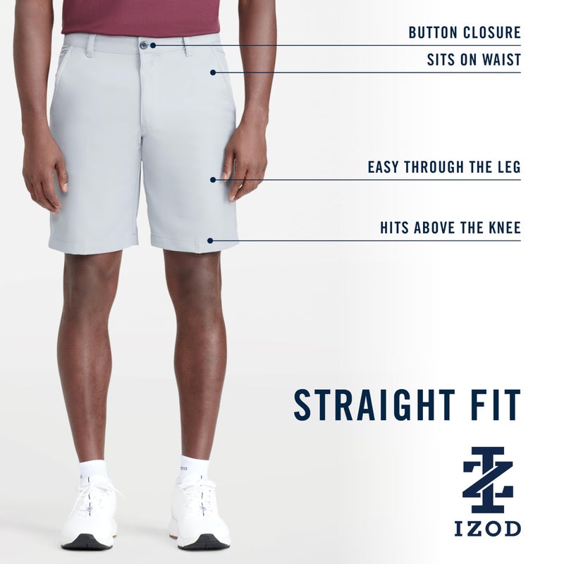 IZOD Men's 9.5"Micro Poly Classic Fit Golf Short, 36, Caviar - Image 3